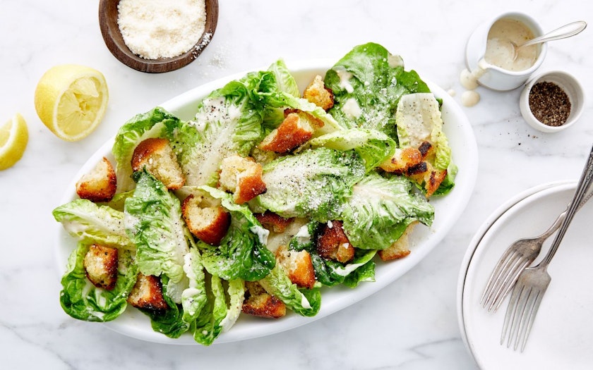 Caesar Salad with Little Gems & Croutons, 4 servings, Good Eggs Meal Kits